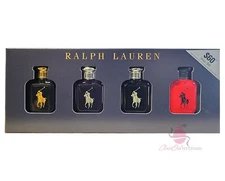 Polo Cologne 0.5 oz 4 pc EDT Splash Polo Green + Polo Blue + Polo Black+Polo Red