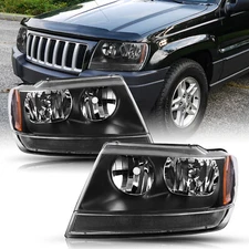 Headlights For 1999-2004 Jeep Grand Cherokee Headlamp Pair Front Left + Right