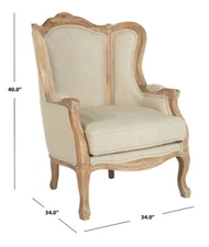 Safavieh Fallon Linen Wing Chair, Reduced Price 2172715414 MCR4901A