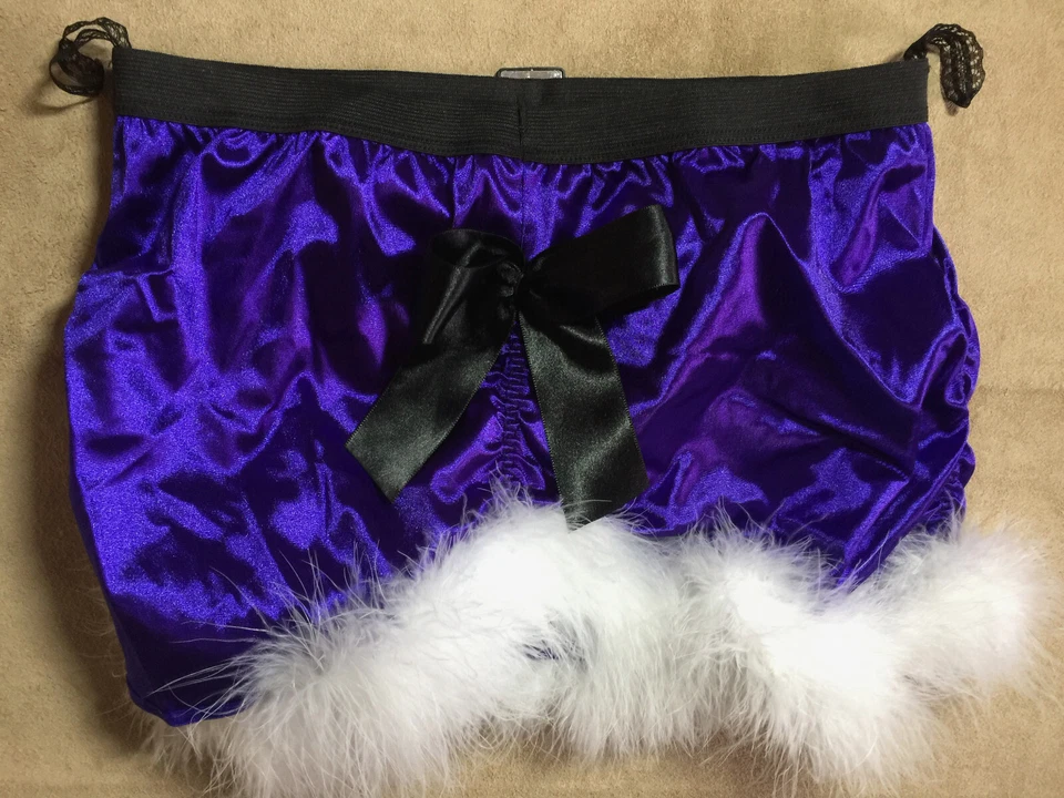 S/M Minifalda Vintage Satén Pasión Púrpura Pajaritas Parte Inferior de Piel Sintética Foto 2 de 4