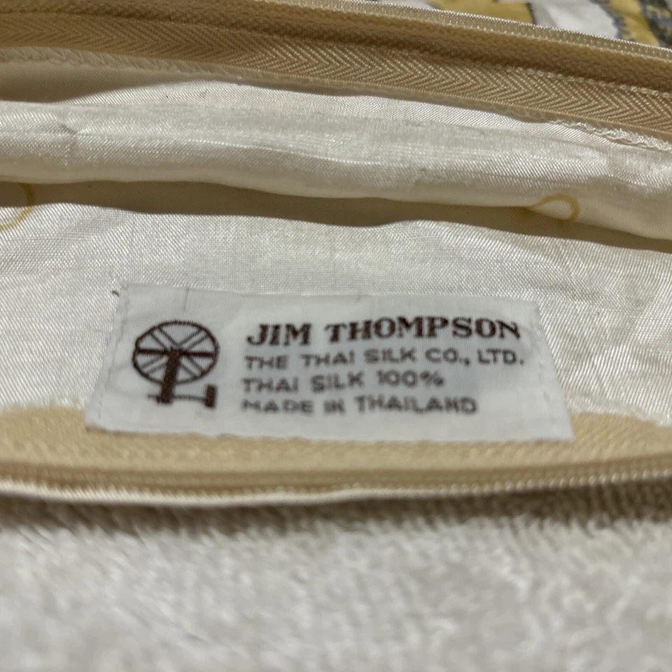 JIM THOMPSON PILLOW  Case 100% SILK ELEPHANT PRINTED 15"x15" Vintage Decorative - Image 4 of 4