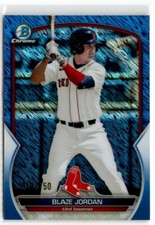 2023 Bowman Chrome Prospects Blue Shimmer Blaze Jordan 010/150 Boston Red Sox