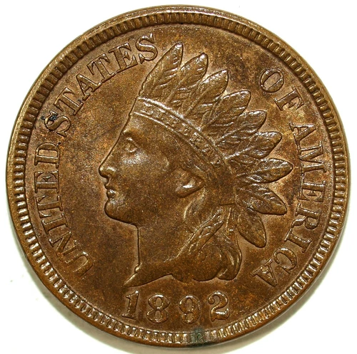 1892 Indian Head Almost UnCirculated Cent ☆☆ Great Set Filler ☆☆ 601