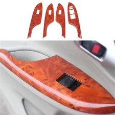 Cover Trim Brown Wood For Toyota Corolla 2007-2013 Door Window Switch Lift ABS