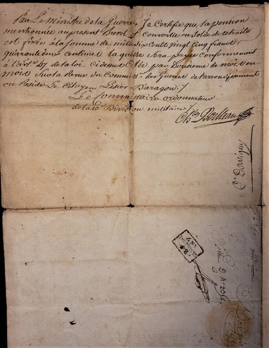 PENSION PATENT FOR GENERAL ARAGON Signed by the President Merlin De Douai 1798 - Picture 9 of 12