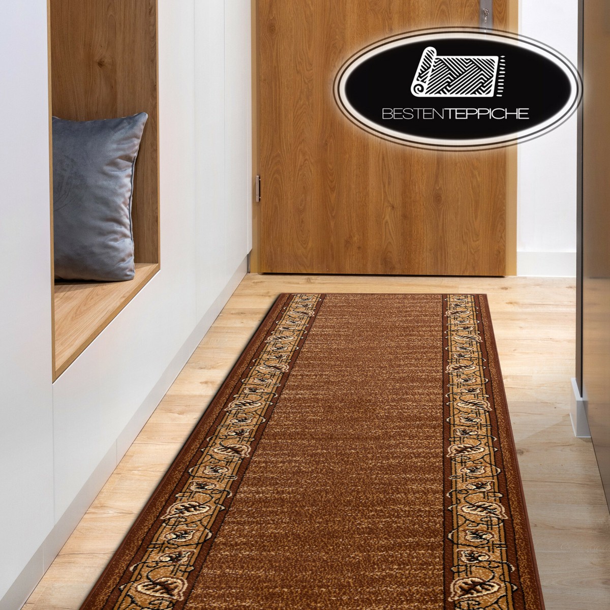 Safavieh Teppich Läufer – Hellblau, Polypropylen, 2‘7,6 Cm X 13‘, Retro Design