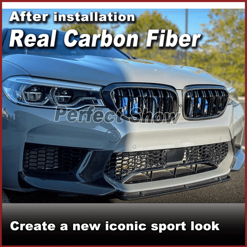 Fit for BMW F90 M5 Sedan 2018-20 Real Carbon Fiber Front Bumper Lip Chin Spoiler - Picture 3 of 13