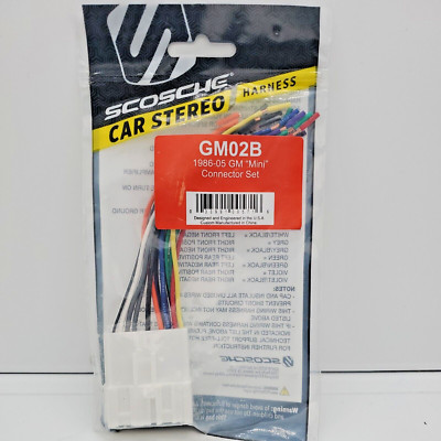 NEW Scosche GM02B Compatible with Select 1986-05 GM Mini Power Speaker Connector