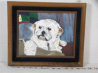 Original Painting Maltese? Shih Tzus? Small Dog Oil Or Acrylic On Canvass Cute