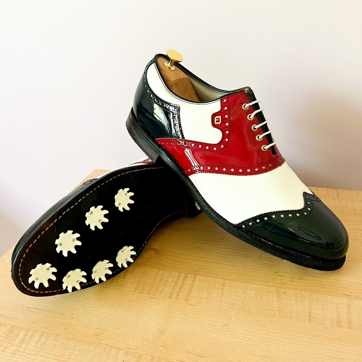未使用　Handcrafted in USA FootJoy Classics Vintage Footjoy Classics Dry Mens Golf Shoes 51498 White