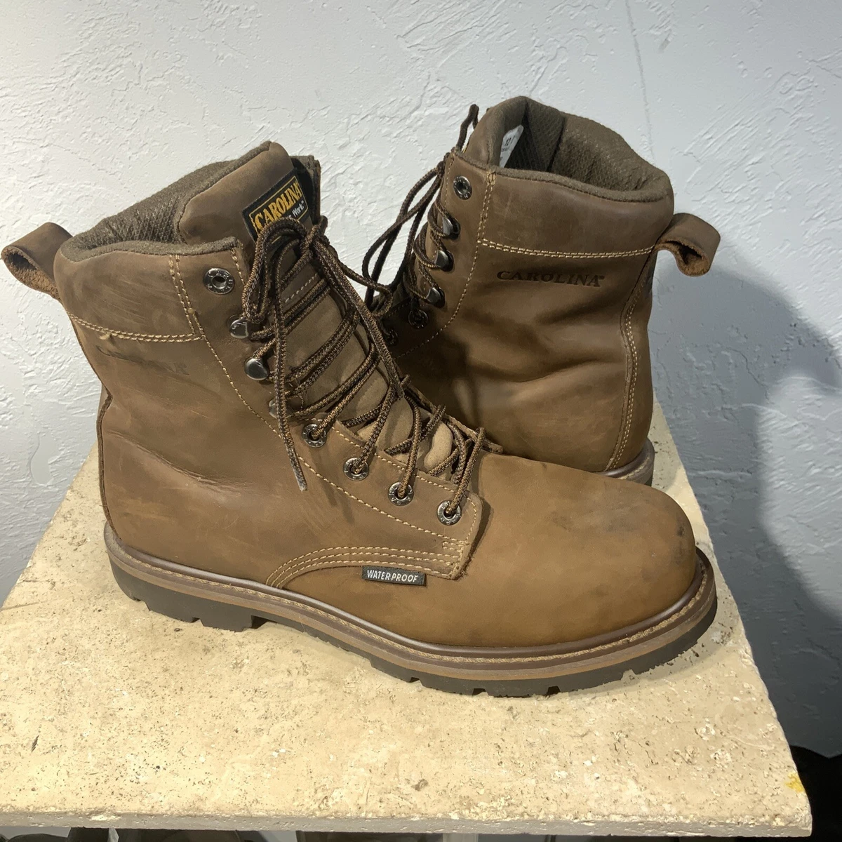 Carolina Boots Installer Steel Toe 12 D CA3557 Brown Leather 8 Waterproof EH