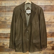 Remy Soft Leather Jacket Coat Size 40 Blazer Mens USA Made Brown