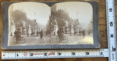 UK Royal Visit Jubilee Of King Edward Bicycles 1907 Stereoview Photo