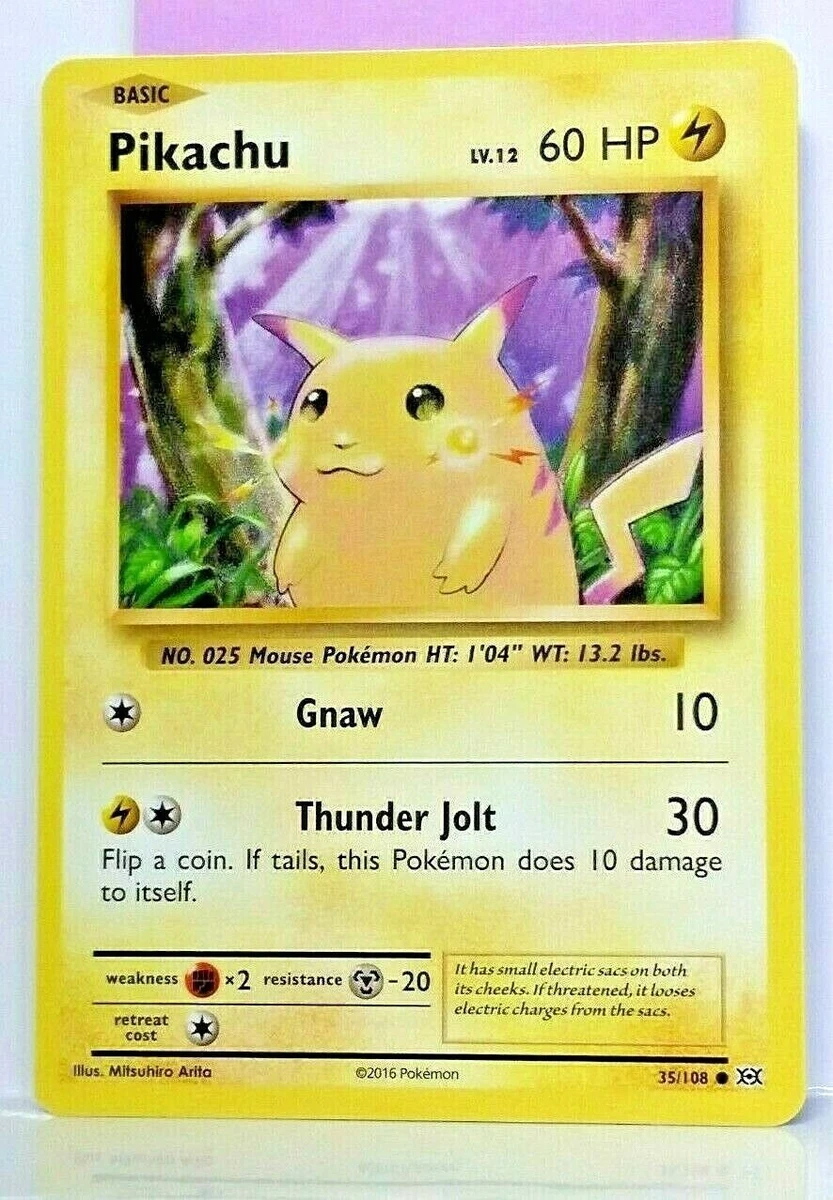 Pikachu 35 108 Ultra Rare Yellow Cheeks Pokemon XY Evolutions LV.12 NM MINT