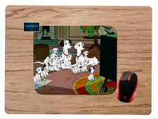 101 DALMATIANS WATCHING TV DISNEY INSPIRED CUSTOM MOUSE PAD DESK MAT PC GAMING