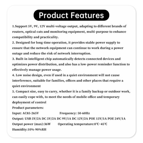 Alimentation sans interruption 1036P 5V 9V 12V de secours DC UPS pour téléphone routeur WIFI - Photo 19/22