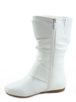 12 Colors Cute Causal Flat Buckle Zip Mid-Calf Girl's Kid's Boots Size 9 - 4 NEW