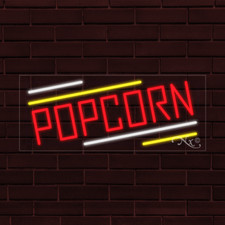NEW "POPCORN" w/COLOR BORDER 30x12x1 INCH LED FLEX WINDOW/WALL INDOOR SIGN 30879