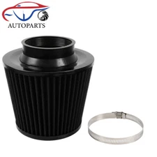 Universal 3 Inch 76mm Air Intake Cone Filter Replacement Black Air Filters