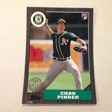 CHAD PINDER #111 Athletics A's RC Black 5x7 /10 Made 1987 Tribute 2017 Topps 2