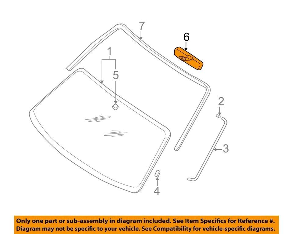 Used Front Center Interior Rear View Mirror fits: 2005 Mitsubishi Galant Front C Foto 3 de 4