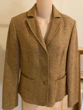 United Colors of Benetton Women Wool Blend Tweed Jacket Size 40 Made in Italy