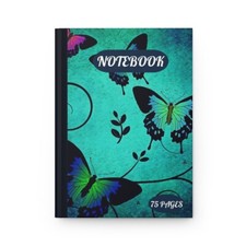 Hardcover Butterfly Pattern Journal Matte Notebook