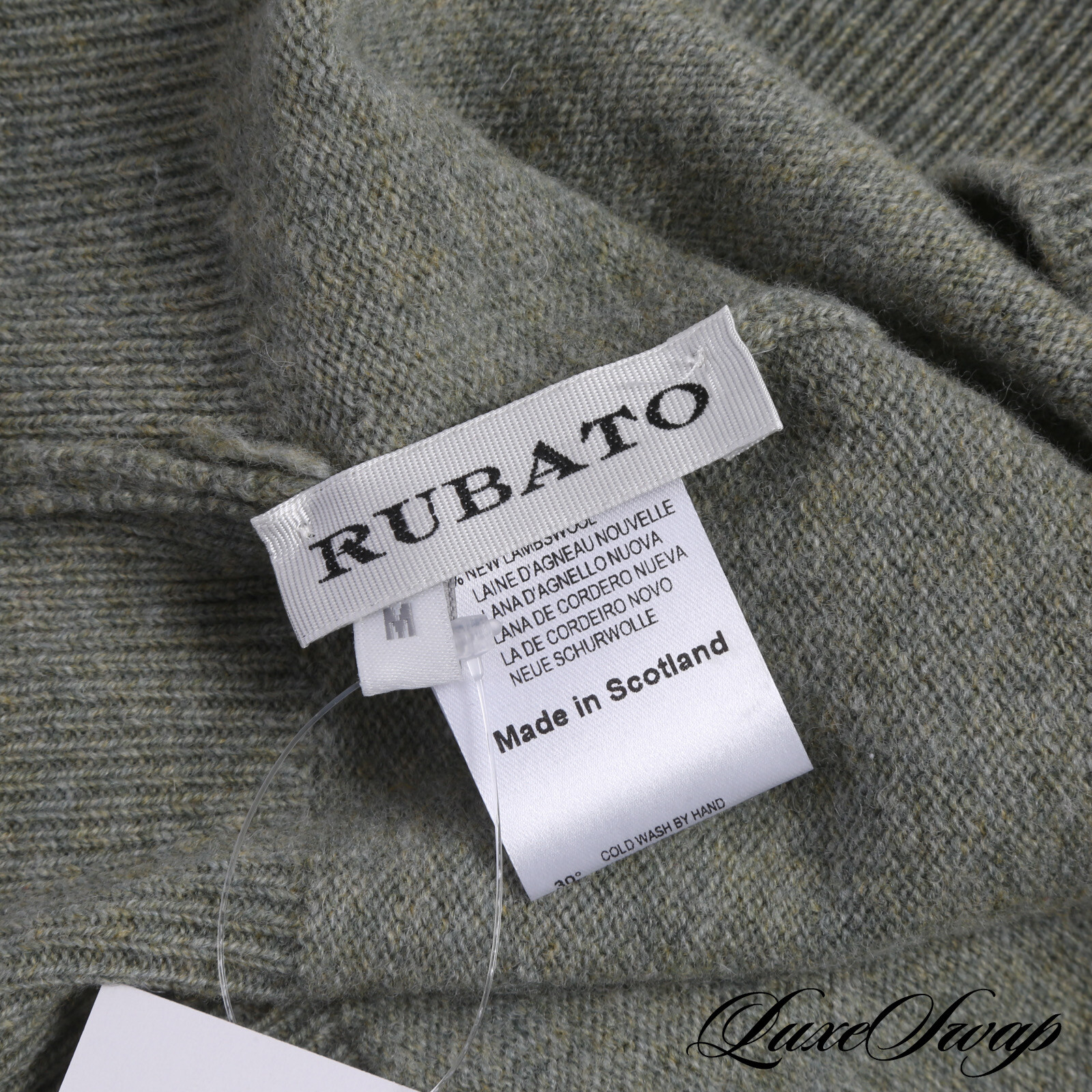 The Bruce Boyer Collection Rubato Made in Scotland Green Turtleneck