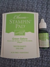 Green Galore, Stampin' Up Ink Pad  Full, 1 Ink Refil  Water-Based Open