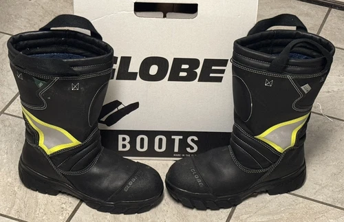 Bottes de lutte contre l'incendie structurelles à enfiler Globe Supreme 14" taille 10,5 M "NEUF"