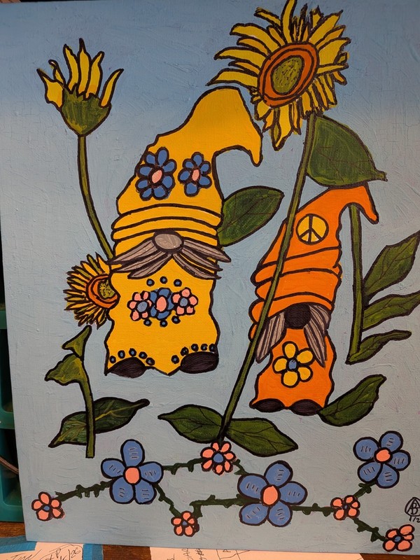MYSTICAL GARDEN GNOMES Acrylic Painting