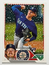 2023 Topps Holiday Bryce Miller #H65 RC Seattle Mariners Rookie Baseball Card. rookie card picture