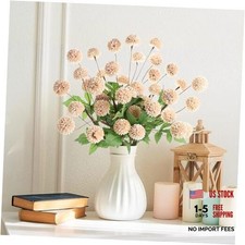 10 Pcs Fake Kiku Flowers for Vase, Artificial Small Chrysanthemums Balls Beige