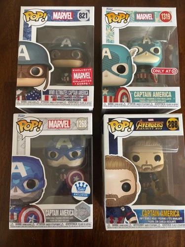 Funko POP! Marvel Captain America Lot of 4 Exclusives 1268 821 1319 288