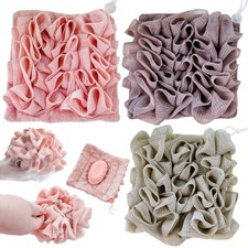 3 Pcs Soap Bar Loofah, 2 in 1 Bar Soap Loofah Pouch Can Hold Soap Effective E...
