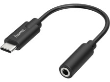 Adaptador USB-C a Jack - Hama 00200318, De conector USB-C a enchufe Jack 3.5 mm,