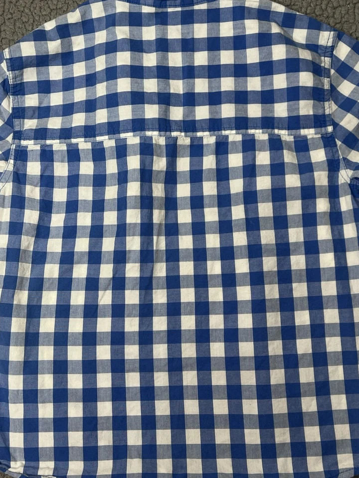 Cherokee Blue And White Button Up Short Sleeve Blouse Little Boys Size Small 6/7 - Image 3 of 4