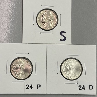 (E) 2024 P & D JEFFERSON NICKELS PLUS A BONUS COIN!!!