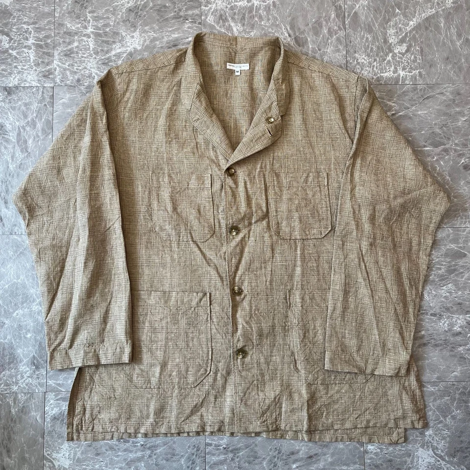 Engineered Garments 24Ss Dayton Shirt Beige Linen Glen Plaid - Image 2 of 4