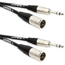 JUMPERZ JBTRSXM-20 Blue Line Patch Cable 2-Pack - TRS Male to XLRM Male - 20