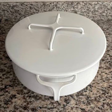 Vintage Dansk Kobenstyle White Enamel Casserole Dutch Oven w/ Lid (France) 6 qt