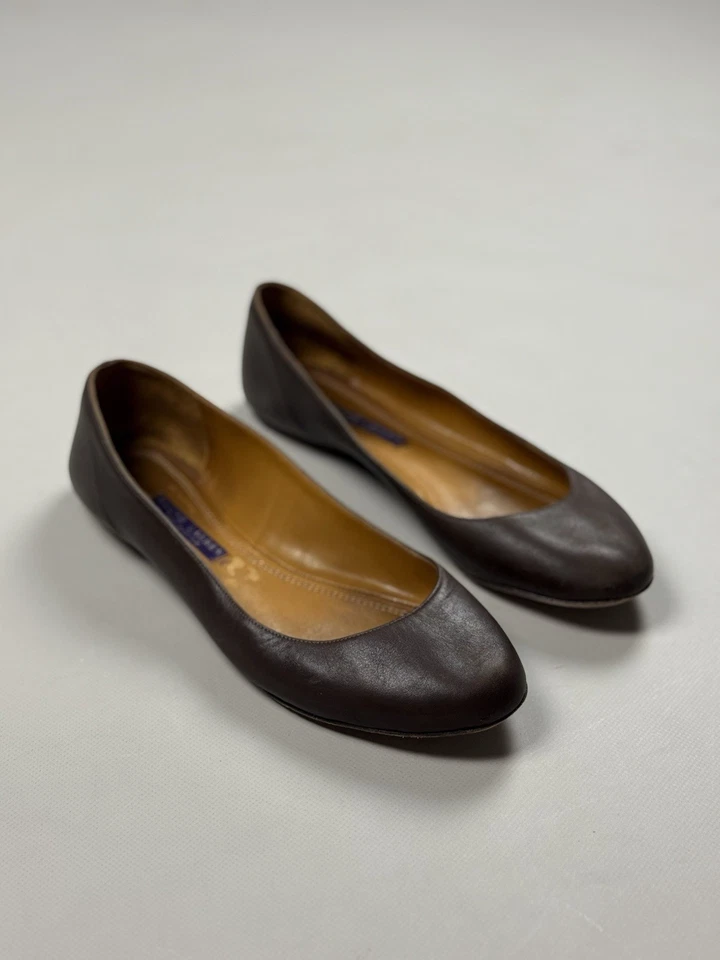 Ralph Lauren Collection Purple Label Ladies Leather Flats Ballets Size 8 B - Image 3 of 4