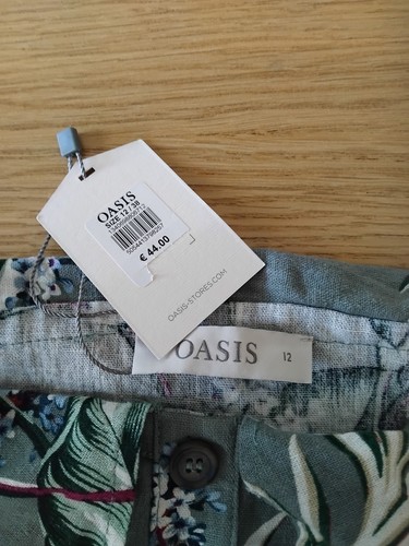 OASIS SCHULTERFREIES BLUSENTOP BARDOT LEINENMIX GR. 12 NEU - Bild 4 von 5