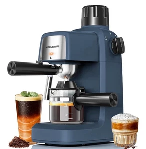 3.5Bar Espresso Machine W/ Milk Frother 800W Compact Espresso & Cappuccino ~Blue