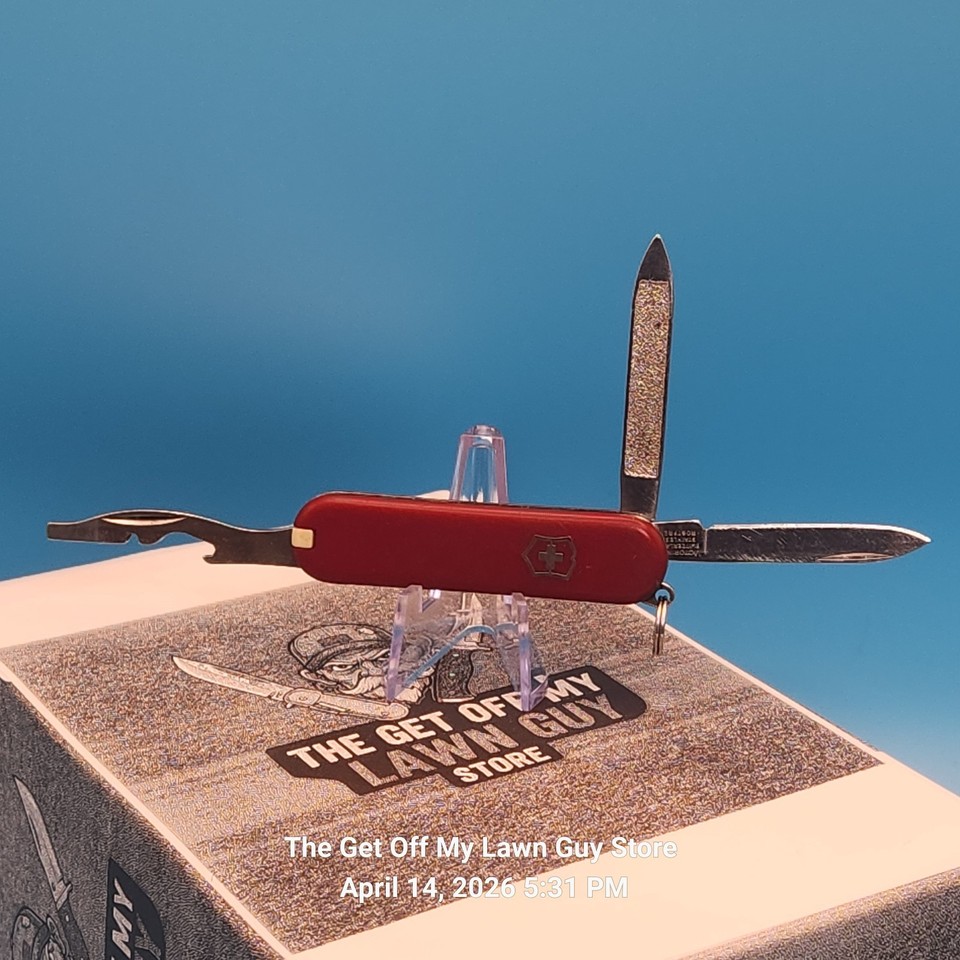 Tiny 58mm Victorinox Rover — a discontinued SAK model that's genuinely hard to find and a collector's holy-grail stocking stuffer.