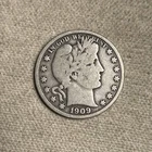 1909-S Barber Silver Half Dollar. Fine Condition (F).