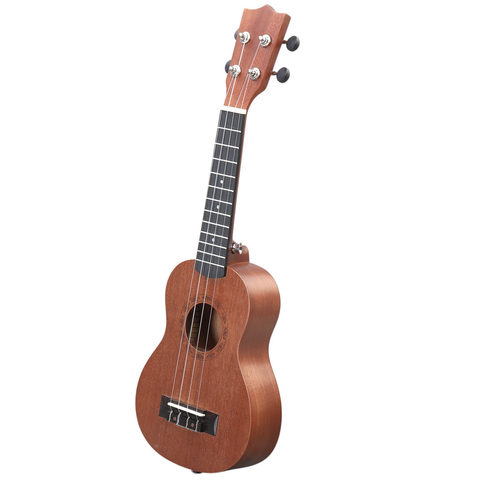 21in mahogany body rosewood fingerboard ukulele, cotton bag, capo, strap, picks