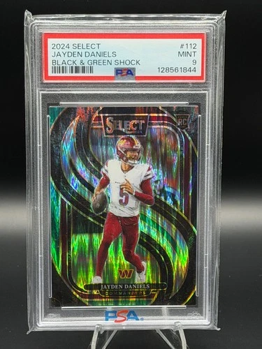 2024 Select Premier Jayden Daniels Black & Green Shock #112 PSA 9 MINT RC ROOKIE