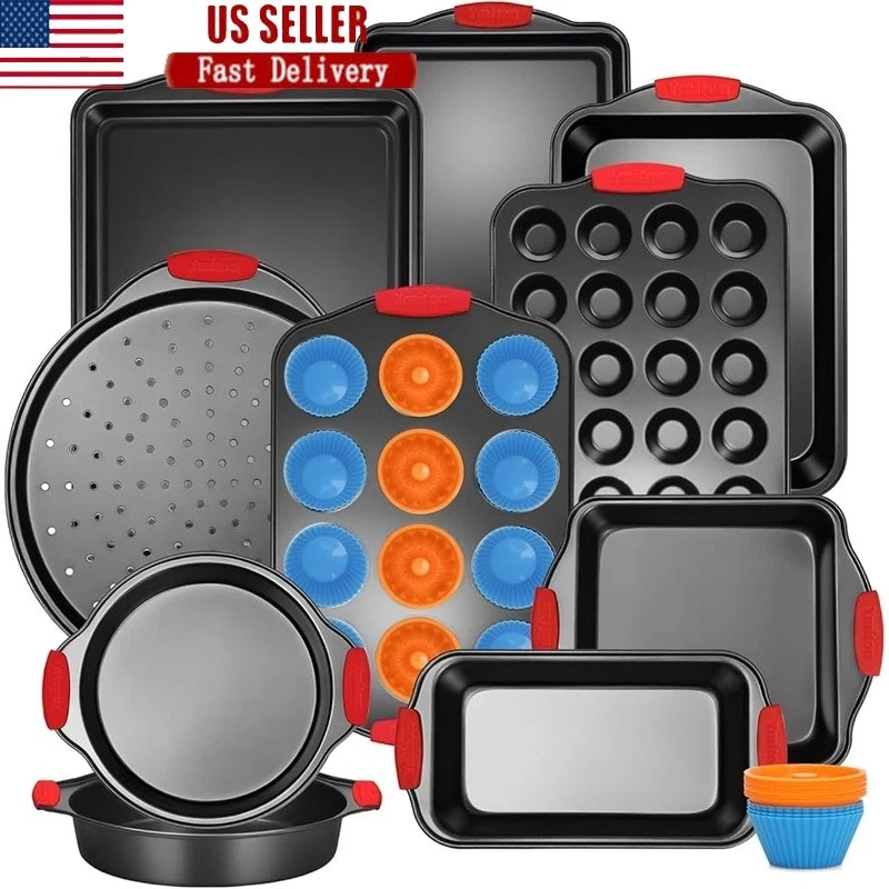 Premium Nonstick Baking Pans Set Carbon Steel Oven Safe Dishwasher Safe BPA Free
