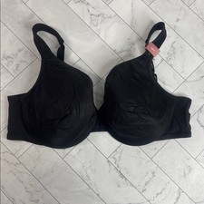 NWT Cacique Lane Bryant Womens Full Coverage Bra Black Smooth UNDERWIRE 38DD